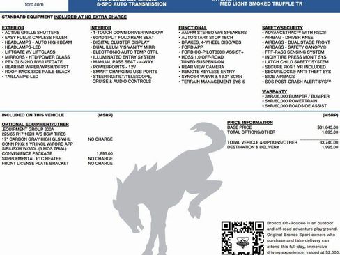 New 2026 Ford Bronco Sport Big Bend w/ Convenience Package image 2