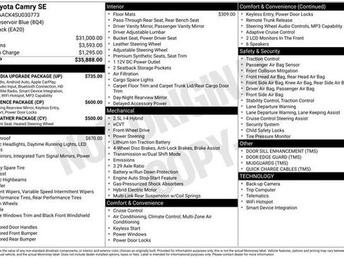 Used 2025 Toyota Camry SE w/ Multimedia Upgrade Package FWD image 34