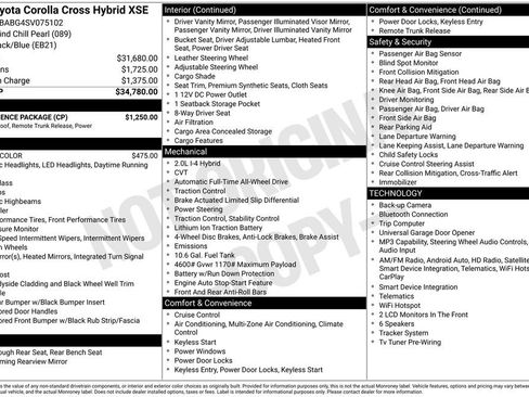 Used 2025 Toyota Corolla Cross AWD Hybrid w/ Convenience Package image 2