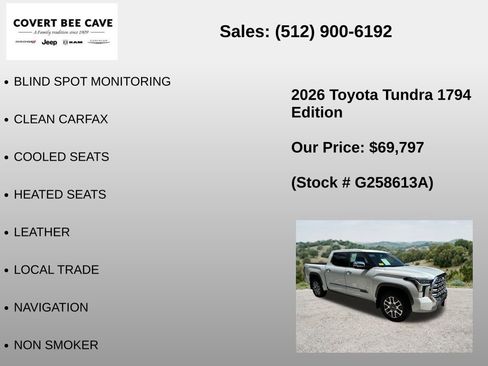 Used 2026 Toyota Tundra 1794 Edition AWD/4WD image 6