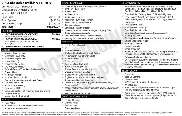 Used 2024 Chevrolet TrailBlazer LS w/ LS Convenience Package FWD image 23