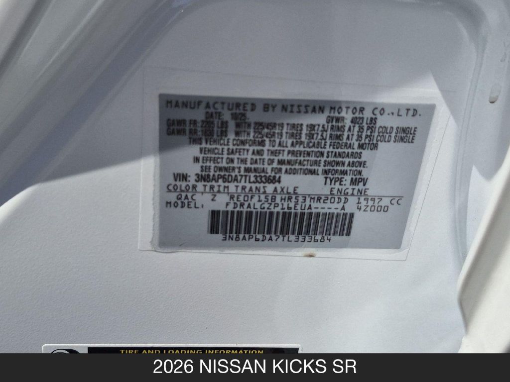 Certified 2026 Nissan Kicks SR FWD image 24