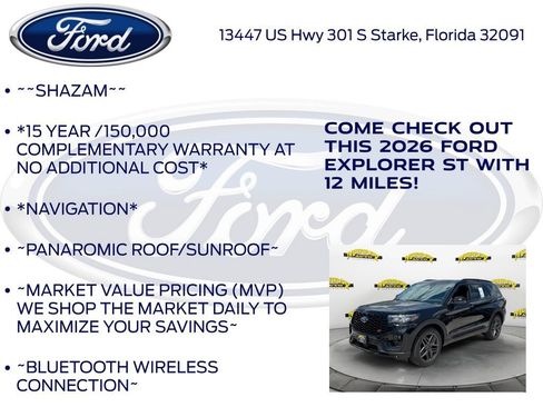 New 2026 Ford Explorer ST w/ Sun And Sound Package AWD/4WD image 5