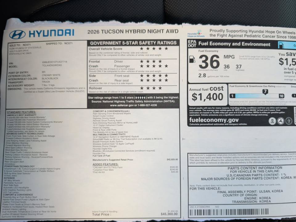 New 2026 Hyundai Tucson Limited AWD/4WD image 33