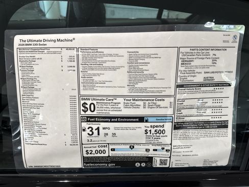 New 2026 BMW 330i Sedan w/ M Sport Package RWD image 26