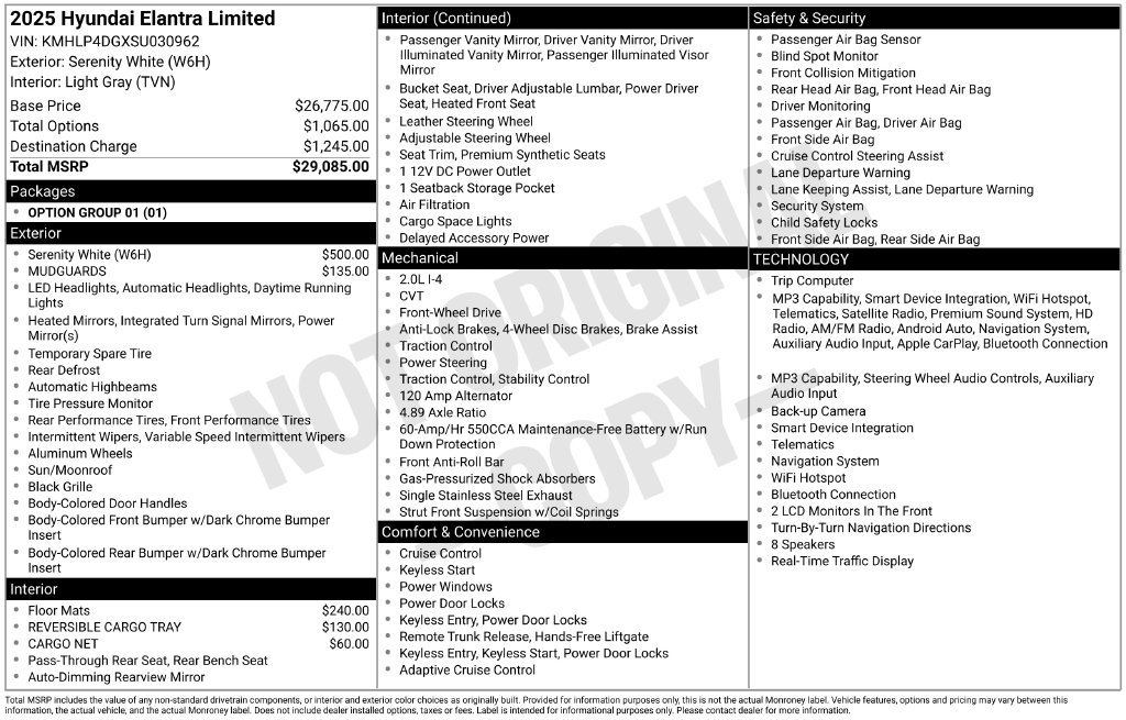 Used 2025 Hyundai Elantra Limited FWD image 42