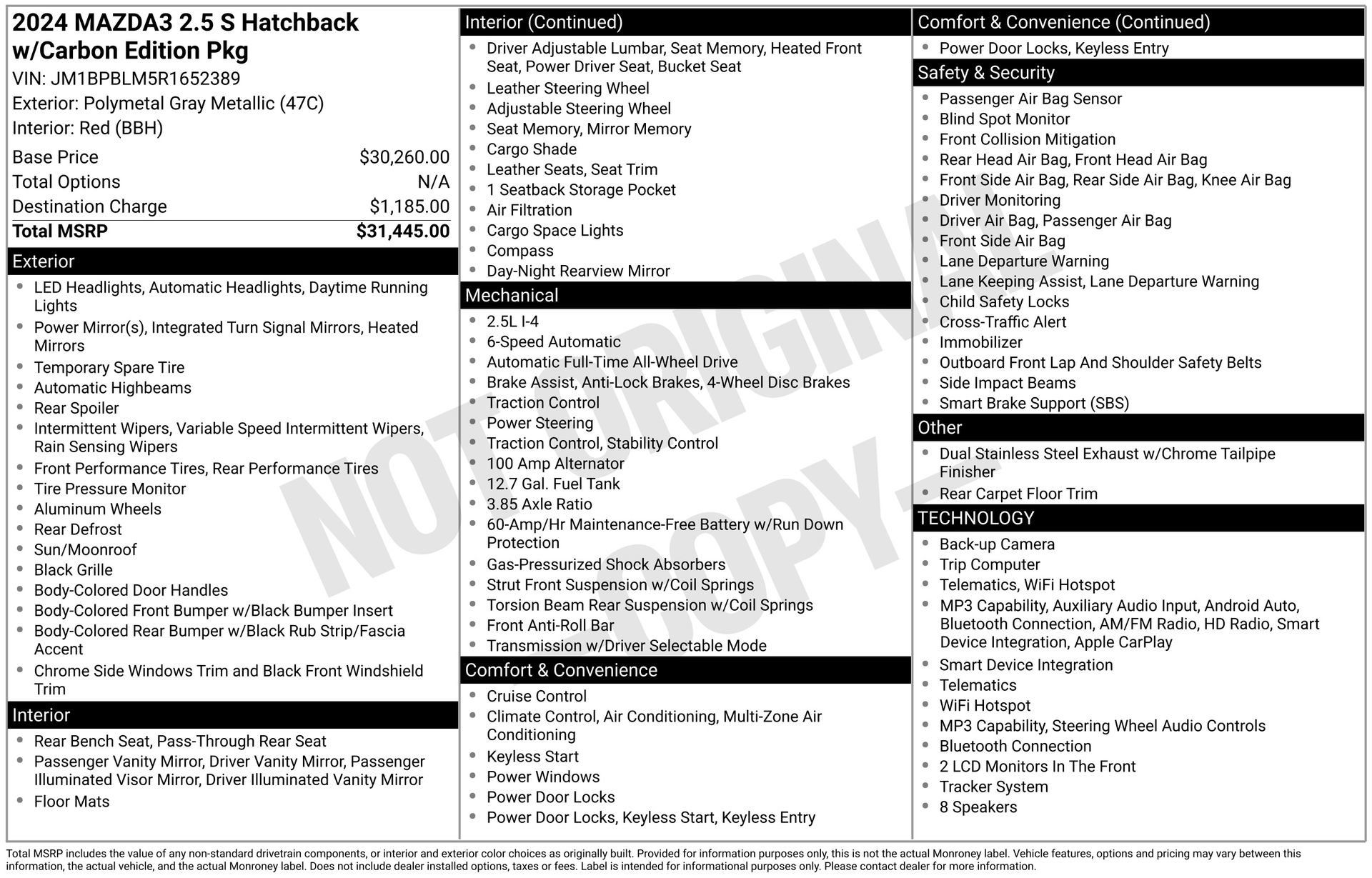 Certified 2024 MAZDA MAZDA3 s AWD/4WD image 29
