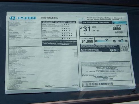 New 2026 Hyundai Venue SEL FWD image 3