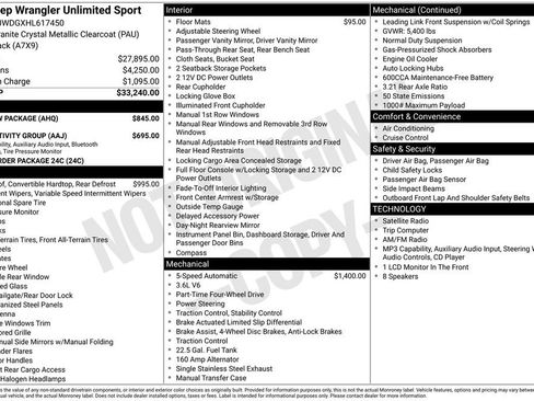 Used 2017 Jeep Wrangler Unlimited Sport w/ Max Tow Package AWD/4WD image 39