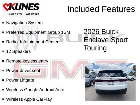 New 2026 Buick Enclave Sport Touring w/ LPO, Floor Liner Package image 2