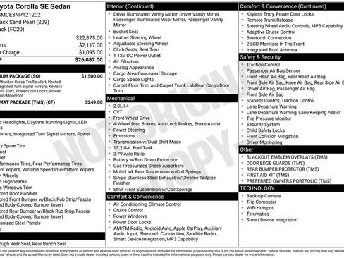 Used 2022 Toyota Corolla SE w/ SE Premium Package FWD image 7