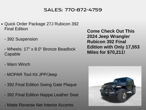 Used 2024 Jeep Wrangler Unlimited Rubicon 392 image 10