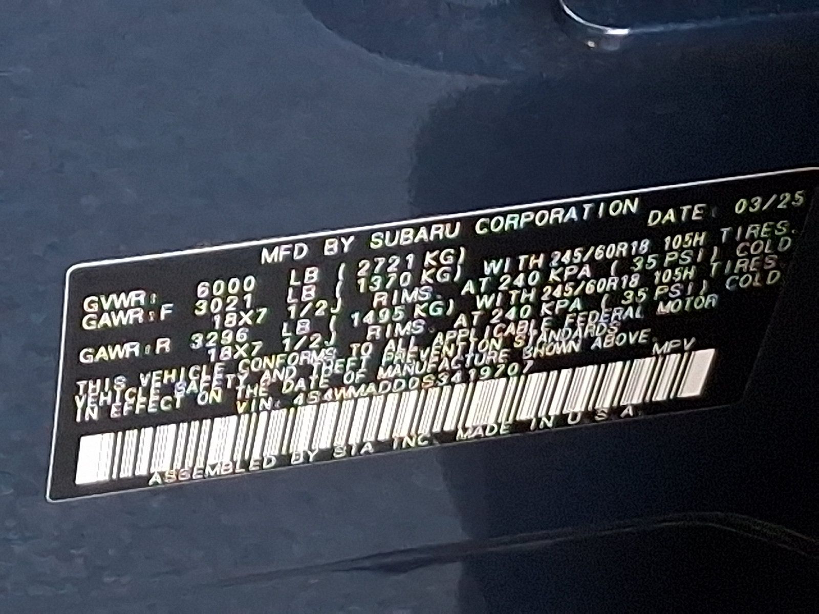 Certified 2025 Subaru Ascent Premium AWD/4WD image 28