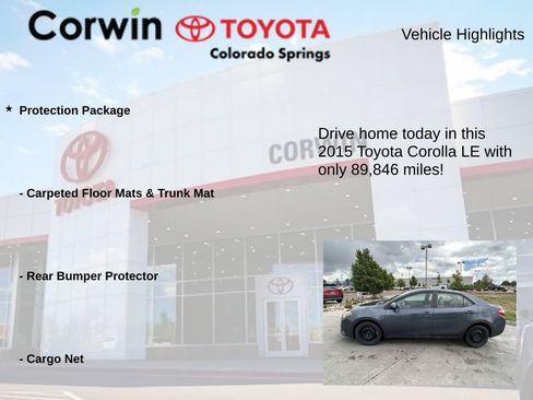 Used 2015 Toyota Corolla LE w/ Protection Package FWD image 6