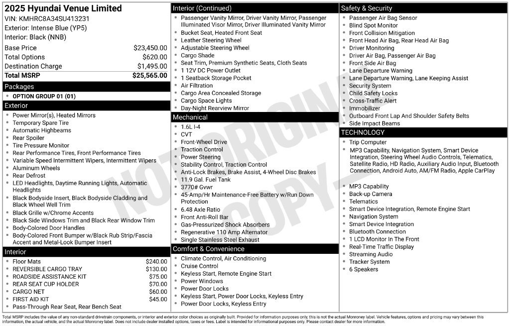 Used 2025 Hyundai Venue Limited FWD image 17