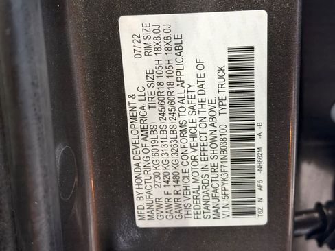 Certified 2022 Honda Ridgeline RTL-E image 29