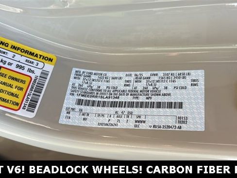 New 2025 Ford Bronco Raptor w/ Interior Carbon Fiber Pack image 37