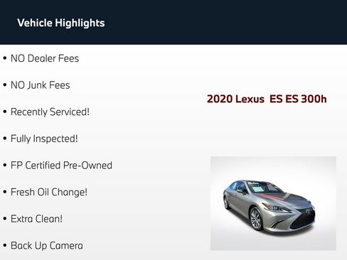 Used 2020 Lexus ES 300h w/ Premium Package FWD image 90