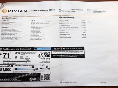 Used 2023 Rivian R1S Adventure AWD/4WD image 89