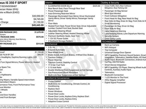 Used 2022 Lexus IS 350 F Sport w/ Navigation Package RWD image 4