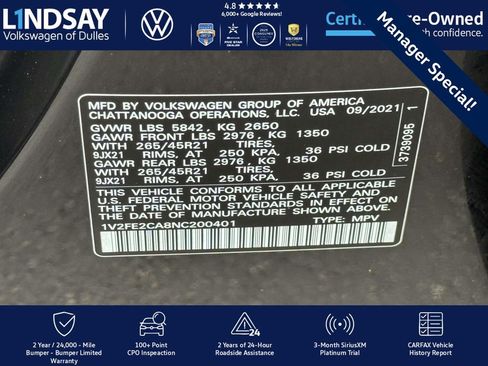 Certified 2022 Volkswagen Atlas Cross Sport SEL Premium R-Line image 29