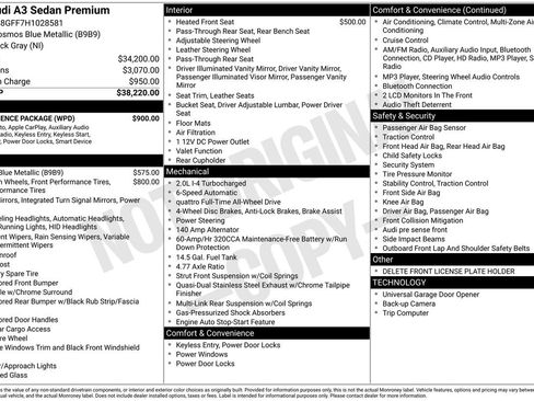 Used 2017 Audi A3 2.0T Premium w/ Convenience Package image 31