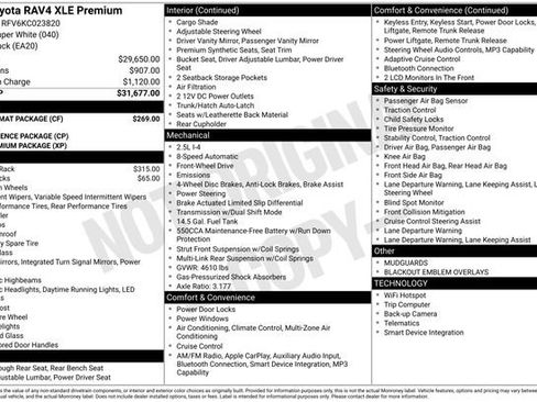 Certified 2019 Toyota RAV4 XLE Premium w/ Carpet Mat Package FWD image 35