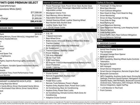 Used 2023 INFINITI QX80 Premium Select w/ Cargo Package RWD image 34