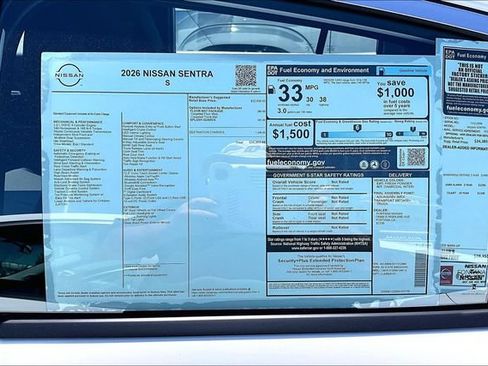 New 2026 Nissan Sentra S w/ Floor Mat Package FWD image 9
