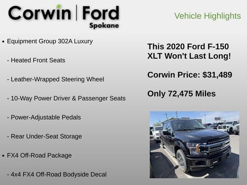 Used 2020 Ford F150 XLT w/ Equipment Group 302A Luxury image 12