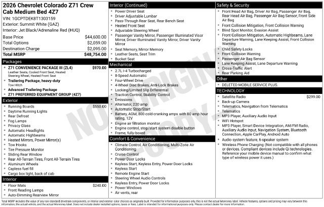New 2026 Chevrolet Colorado Z71 AWD/4WD image 4