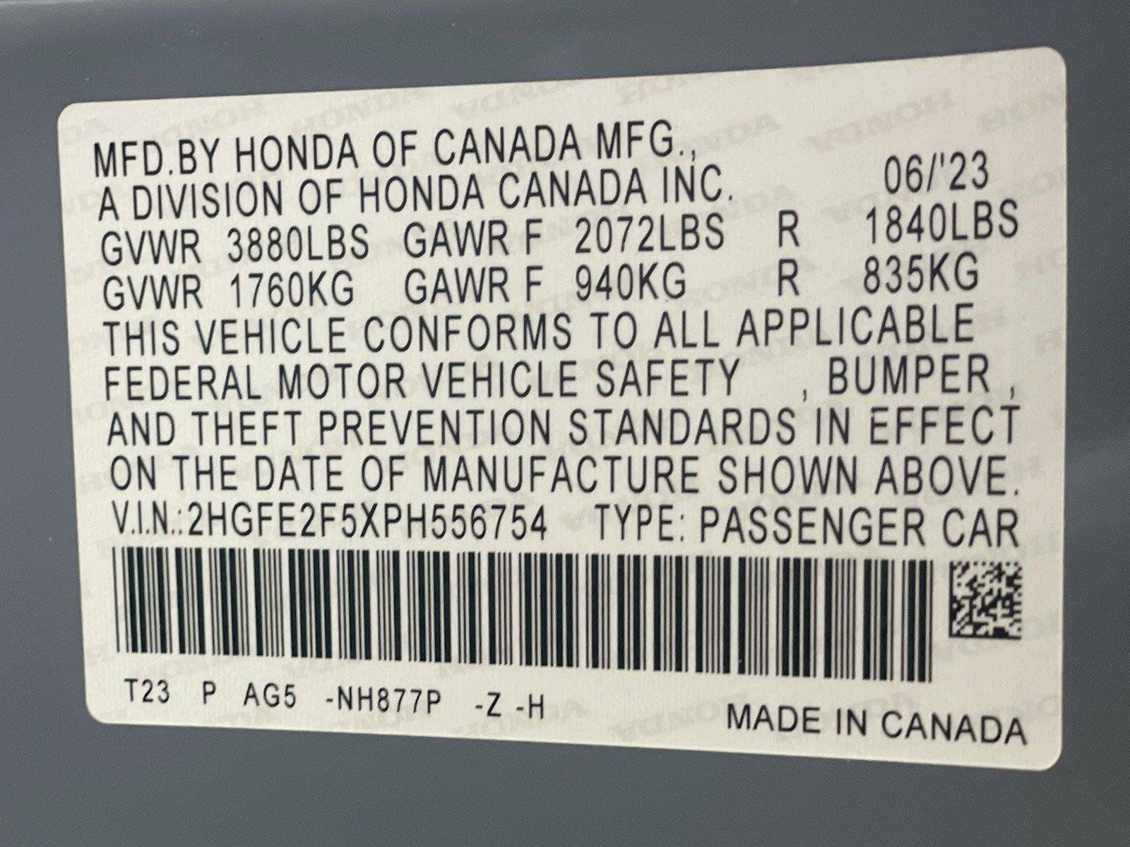 Certified 2023 Honda Civic Sport image 33