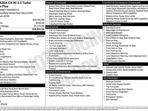 Used 2022 MAZDA CX-30 2.5 Turbo w/ Premium Plus Pkg image 34