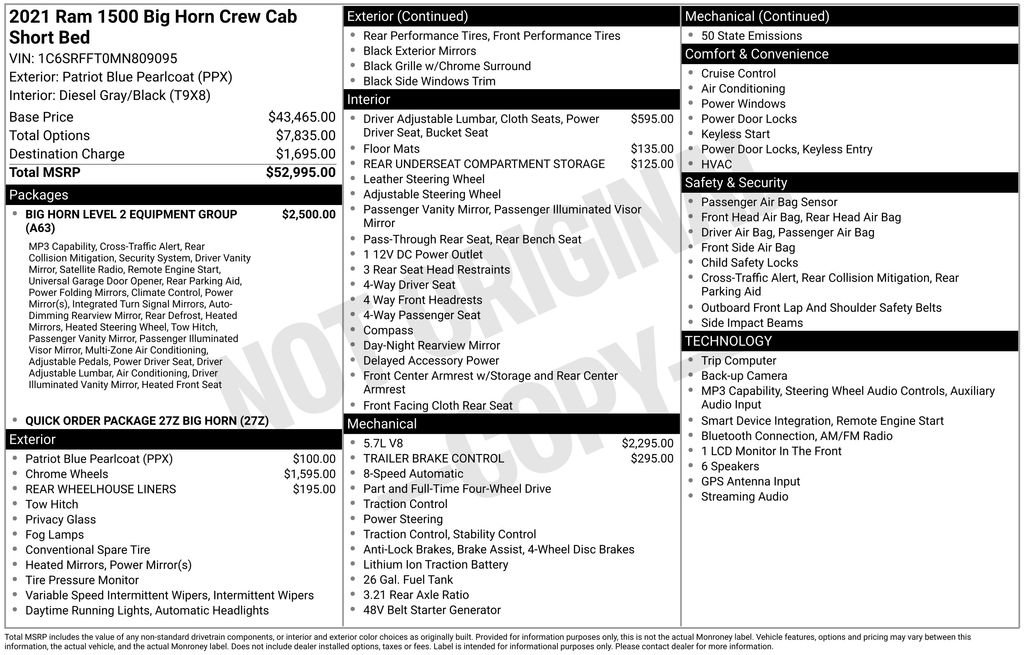 Used 2021 RAM 1500 Big Horn AWD/4WD image 2