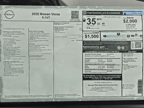 New 2025 Nissan Versa S w/ Trunk Package FWD image 39