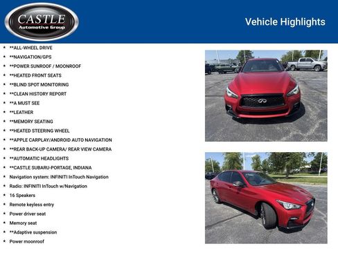 Used 2021 INFINITI Q50 Red Sport 400 w/ Proactive Package AWD/4WD image 3
