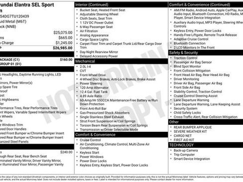 New 2026 Hyundai Elantra SEL Sport w/ Cargo Package image 1