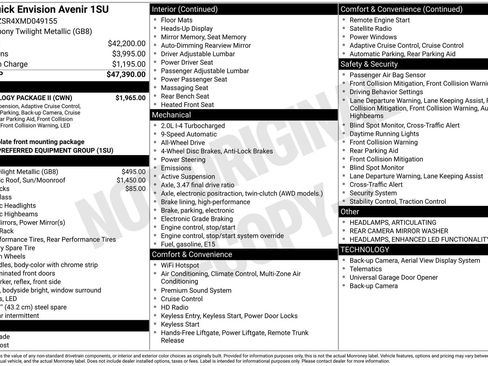 Used 2021 Buick Envision Avenir w/ Technology Package II AWD/4WD image 19