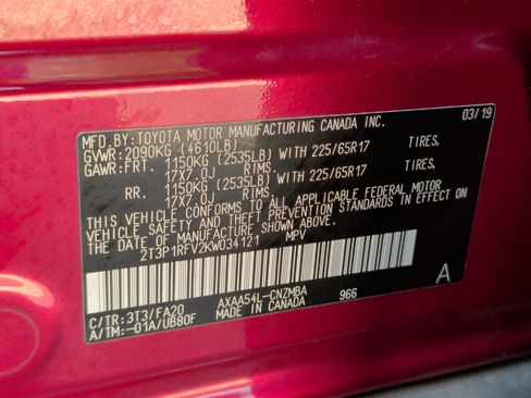 Used 2019 Toyota RAV4 XLE w/ All Weather Liner Package AWD/4WD image 34