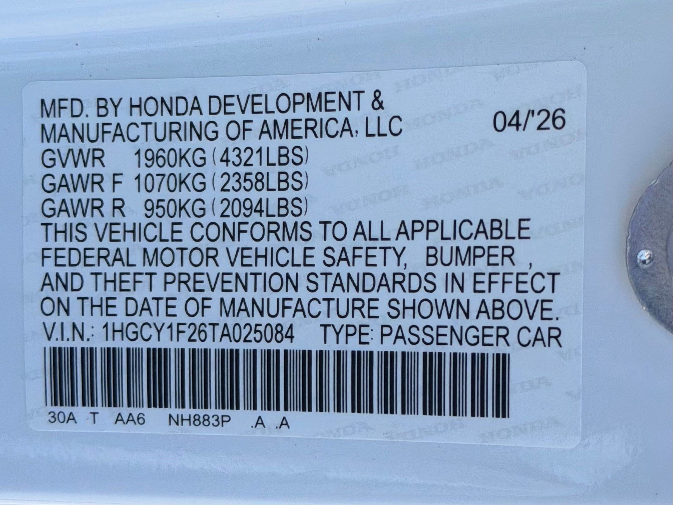 New 2026 Honda Accord LX image 20