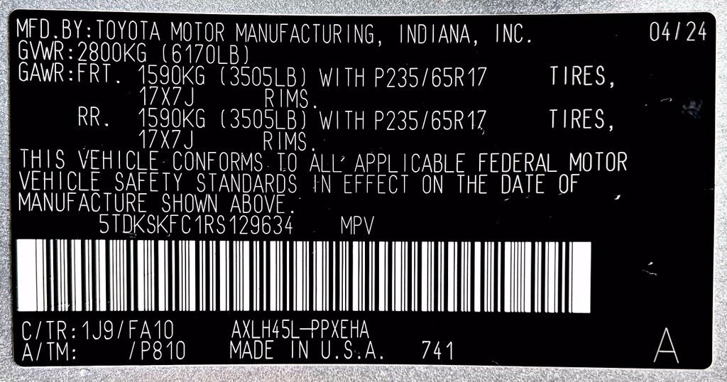 Certified 2024 Toyota Sienna LE AWD/4WD image 27