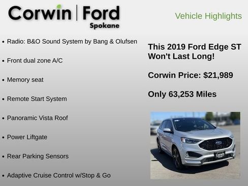Used 2019 Ford Edge ST w/ Equipment Group 401A AWD/4WD image 6