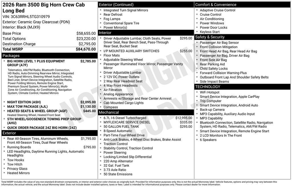 New 2026 RAM 3500 Big Horn AWD/4WD image 37