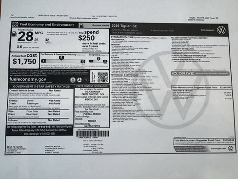 New 2026 Volkswagen Tiguan SE image 3