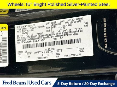Certified 2022 Ford Bronco 4-Door AWD/4WD image 34