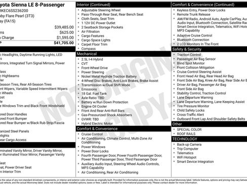 Used 2025 Toyota Sienna LE FWD image 24