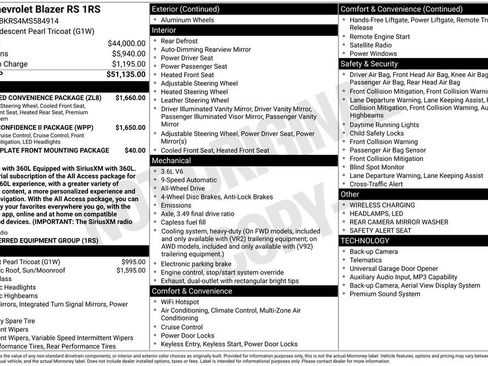 Used 2021 Chevrolet Blazer RS w/ Enhanced Convenience Package AWD/4WD image 23