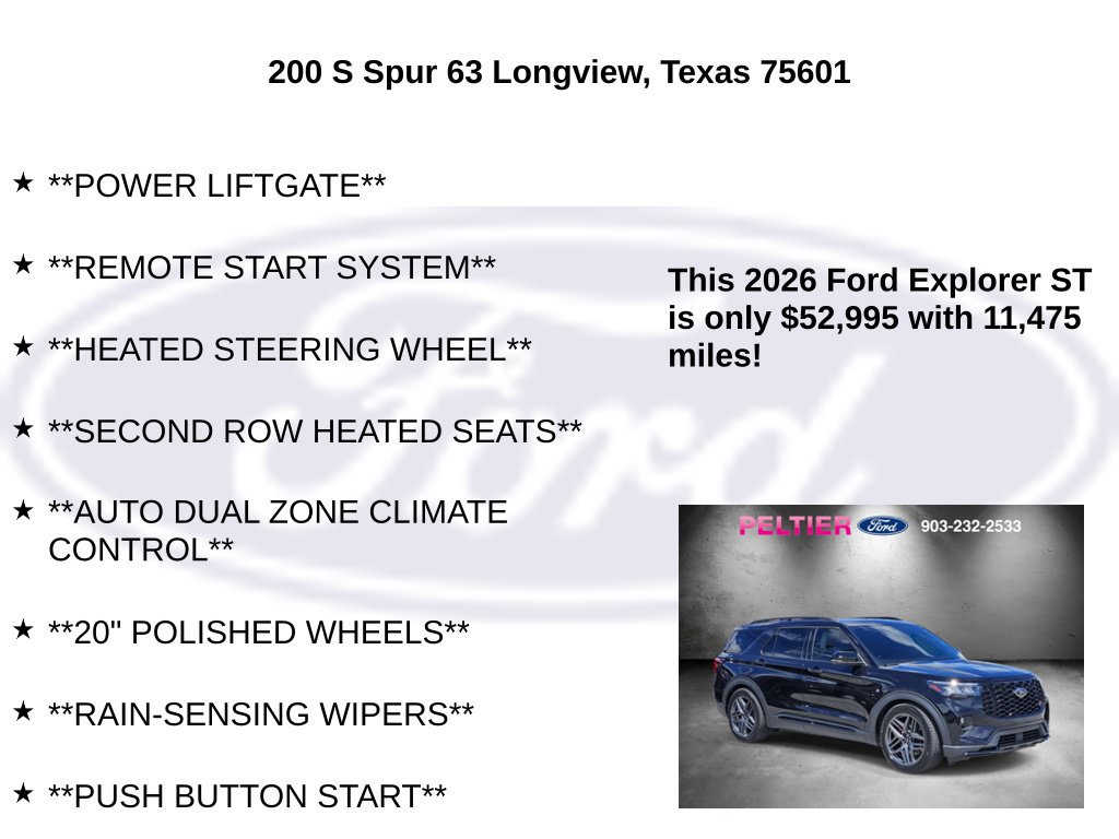 Certified 2026 Ford Explorer ST w/ Sun And Sound Package AWD/4WD image 25