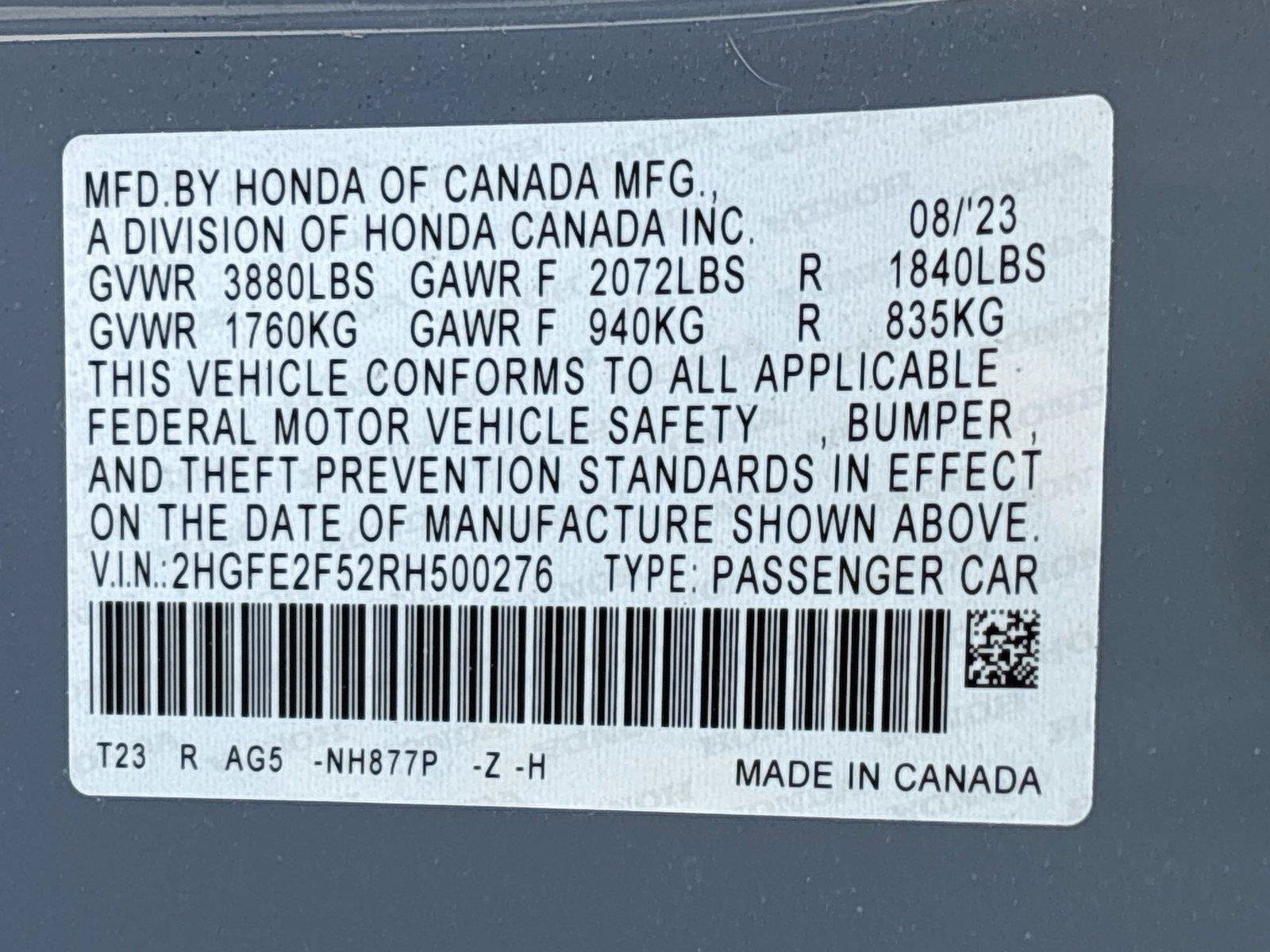 Certified 2024 Honda Civic Sport image 33