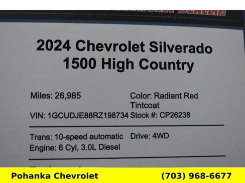 Used 2024 Chevrolet Silverado 1500 High Country w/ Technology Package AWD/4WD image 37